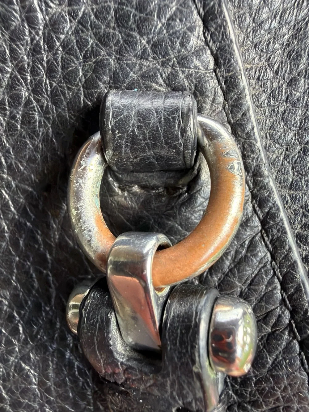 Coach Black Pebbled Leather Tote with Gold-Tone Logo